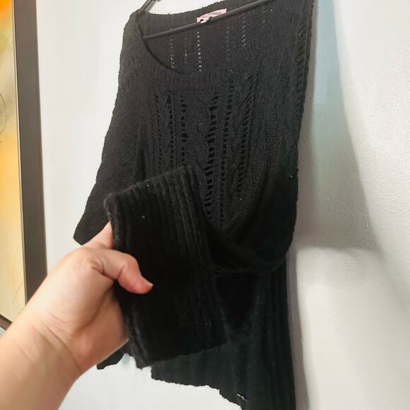 Vintage Juicy Couture Black Long Sleeve Crewneck Cable Knit Sweater size Medium - Picture 6 of 8